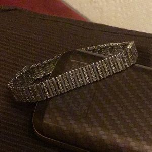 GORGEOUS STERLING SILVER GENUINE DIAMOND 💎 BRACELET!